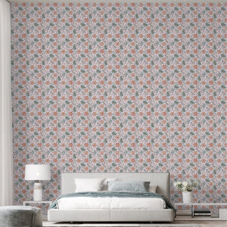 Floral pattern in boho style wallpaper