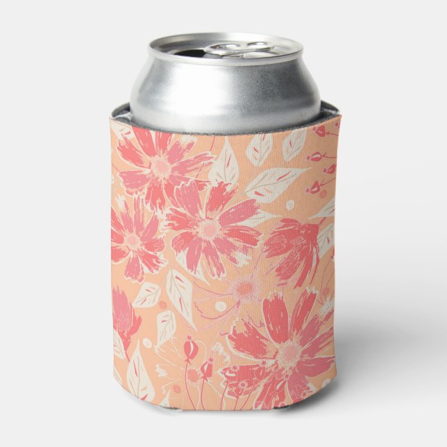 Floral pattern in fashionable peach shades can cooler (Can Front)