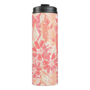 Floral pattern in fashionable peach shades thermal tumbler