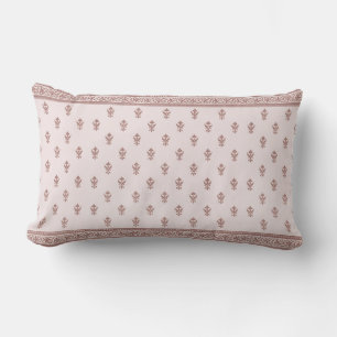Floral Pattern In Mushroom Pink Lumbar Pillow