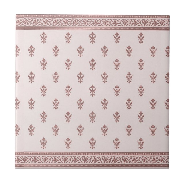 Floral Pattern In Mushroom Pink Tile (Front)