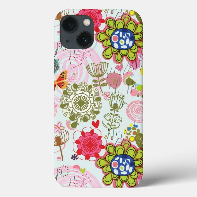 Floral pattern in retro style 2 Case-Mate iPhone case (Back)