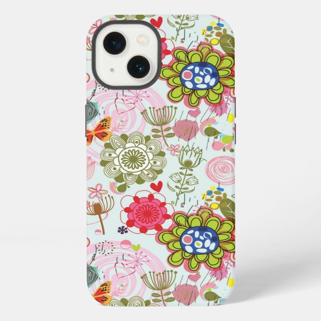 Floral pattern in retro style 2 iPhone case (Back)