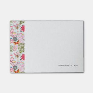 Floral pattern in retro style 2 post-it notes