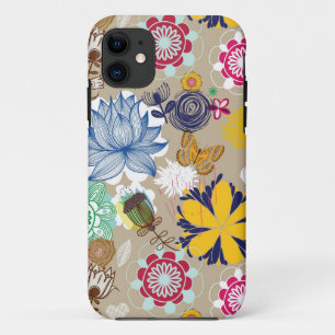 Floral pattern in retro style 3 iPhone 11 case