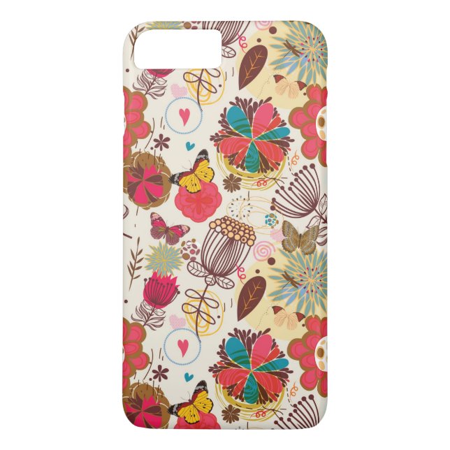Floral pattern in retro style 4 Case-Mate iPhone case (Back)