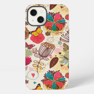 Floral pattern in retro style 4 iPhone 13 case