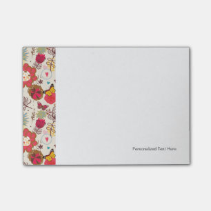 Floral pattern in retro style 4 post-it notes