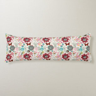 Floral pattern in retro style 5 body pillow