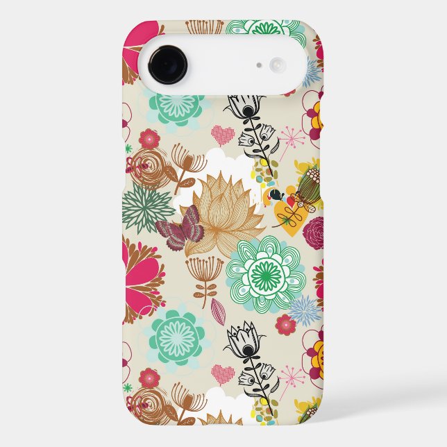 Floral pattern in retro style Case-Mate iPhone case (Back)