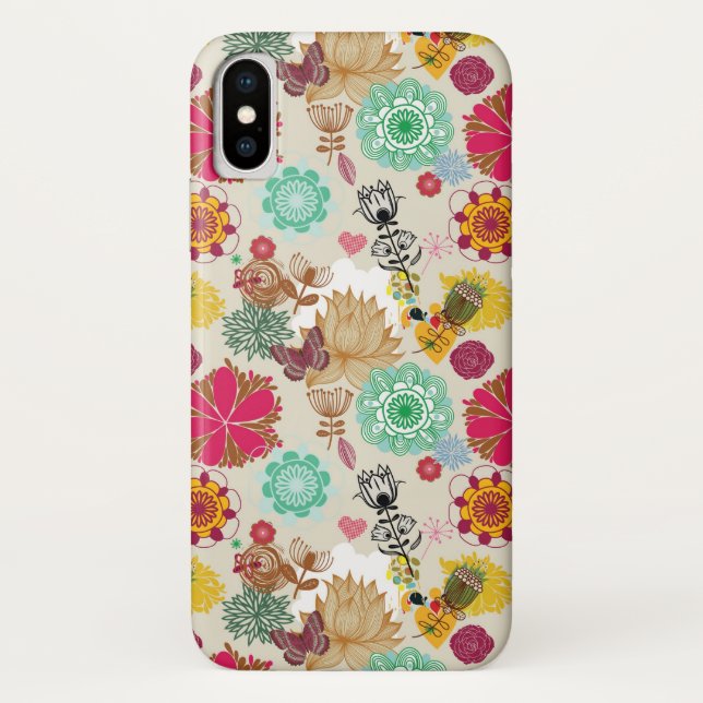 Floral pattern in retro style Case-Mate iPhone case (Back)