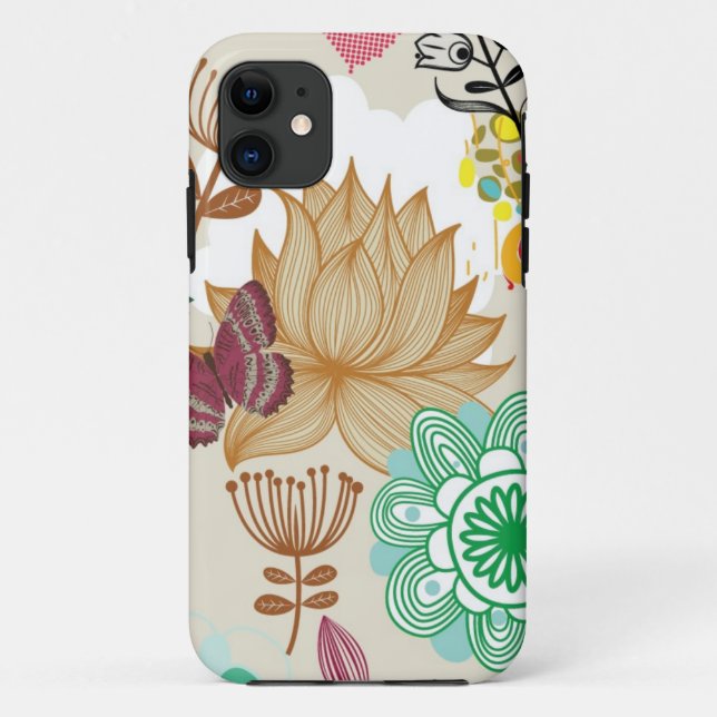 Floral pattern in retro style Case-Mate iPhone case (Back)