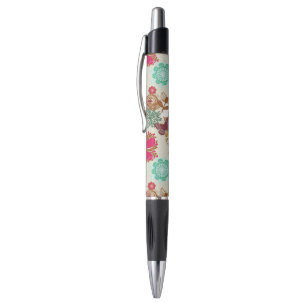 Floral pattern in retro style pen