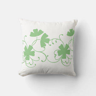 Floral Pattern In Sage Green Colour Throw Pillow