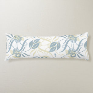 Floral Pattern in Slate Blue   Body Pillow