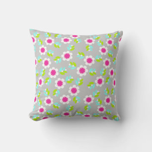 Floral Pattern In Spring Colours Throw Pillow