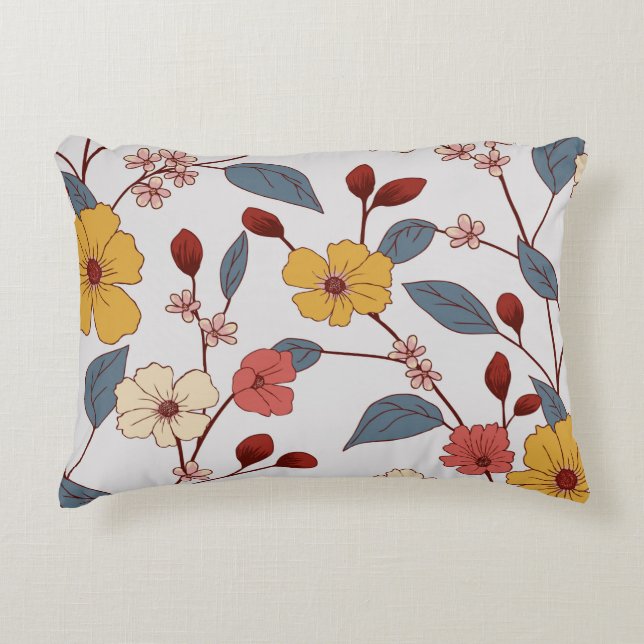 Floral Pattern in vintage Accent Pillow (Front)