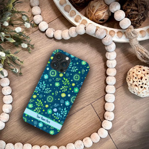 Floral Pattern Inspirivity Modern Blue Customized iPhone 13 Pro Max Case