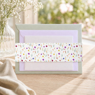 Floral Pattern Invitation Belly Band