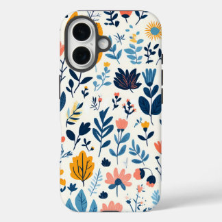 Floral pattern iPhone wallpaper texture background iPhone 16 Case
