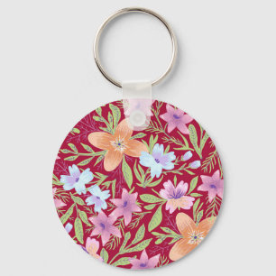 Floral Pattern Keychain