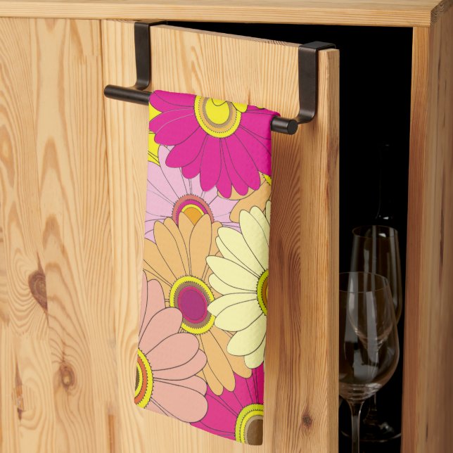 floral pattern kitchen towel (Thirds Fold)
