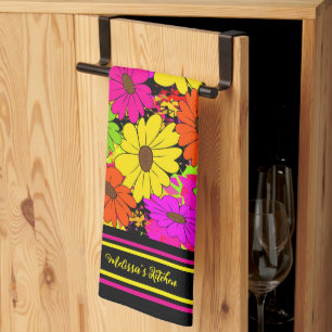 Floral pattern kitchen towel