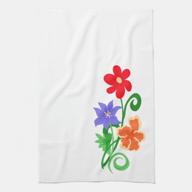Floral Pattern Kitchen Towel (Vertical)