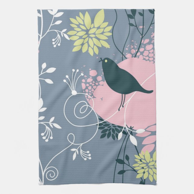Floral Pattern Kitchen Towel (Vertical)