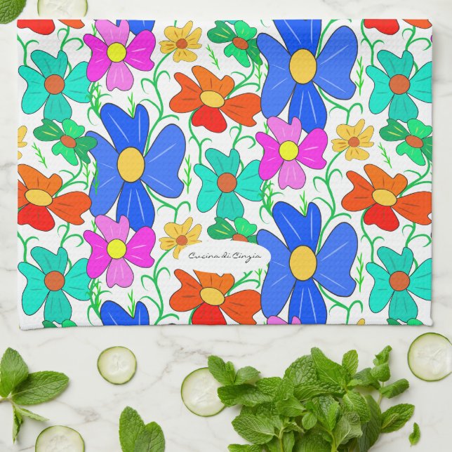 Floral pattern Kitchen Towels (Folded)