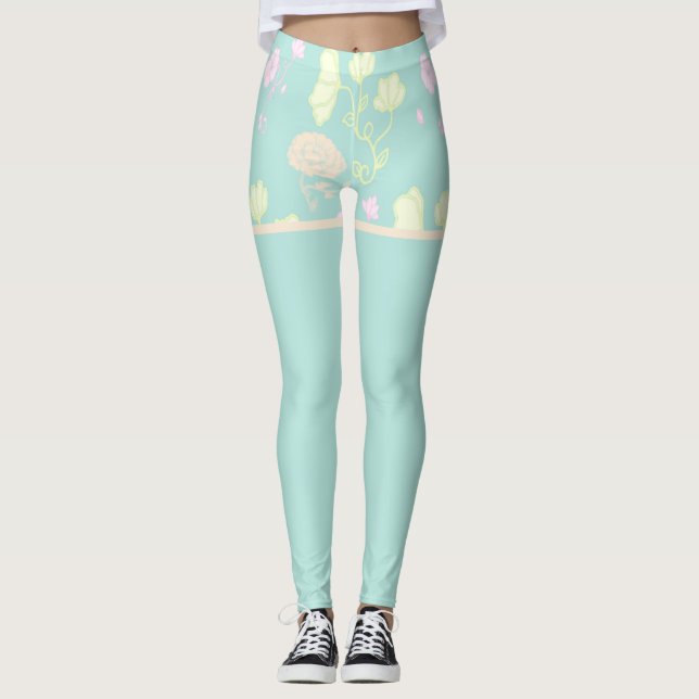 floral pattern leggings (Front)