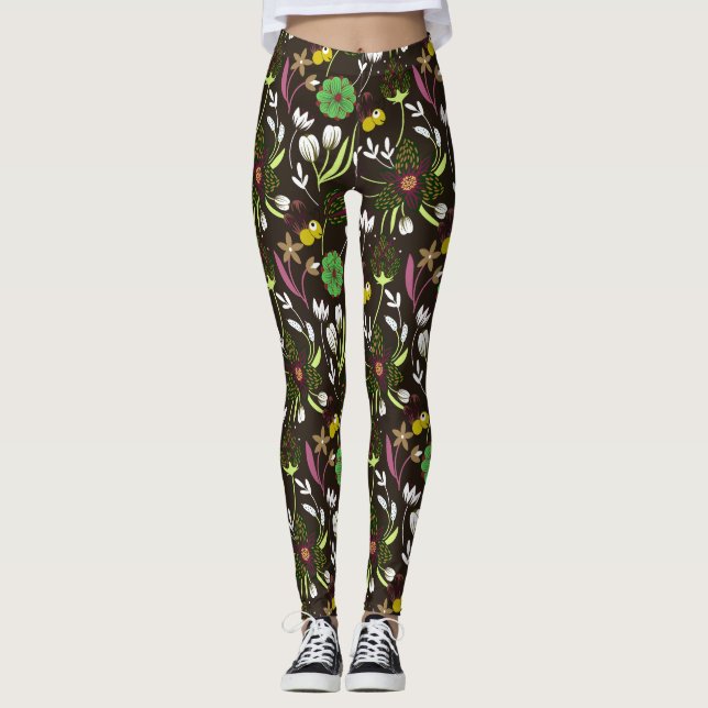 Floral Pattern Leggings (Front)