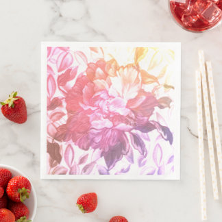 floral pattern, love nature, pink napkin