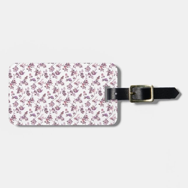 Floral Pattern Luggage Tag (Front Horizontal)
