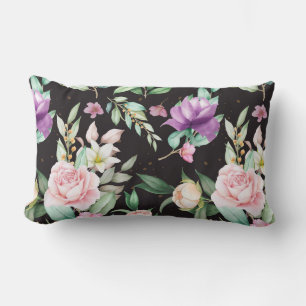 Floral Pattern Lumbar Pillow