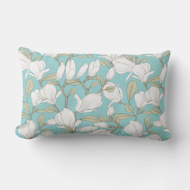Floral Pattern Lumbar Pillow (Front)