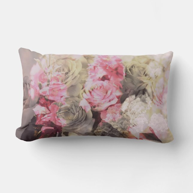 Floral Pattern Lumbar Pillow (Front)