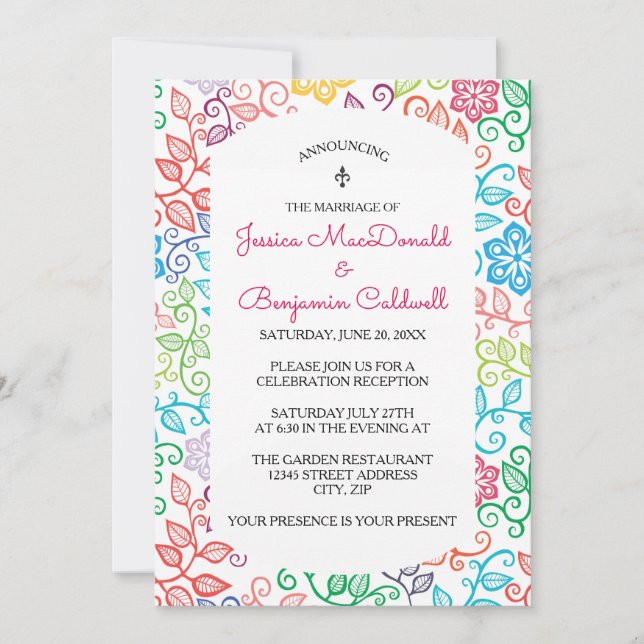 Floral Pattern - Mariage Announcement (Front)