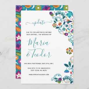 Floral Pattern Mexican Style Wedding Update Invitation