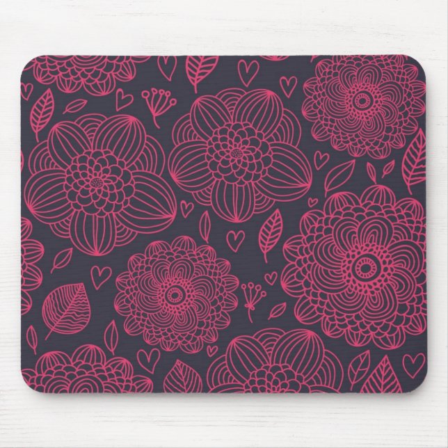 Floral Pattern Mouse Pad (Front)