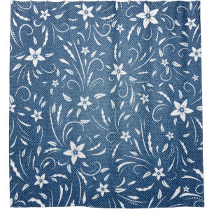 Floral pattern on denim