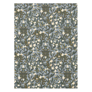 Floral pattern on  dusty blue-grey background tablecloth