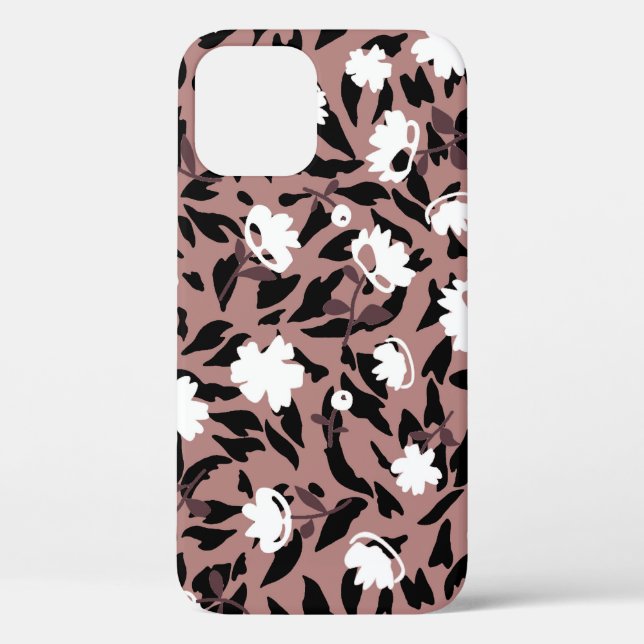 Floral pattern on leopard background. Case-Mate iPhone case (Back)
