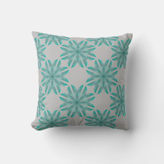 Floral pattern on light gray throw pillow