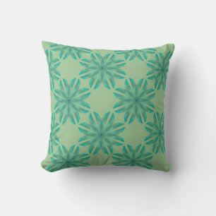 Floral pattern on mint green throw pillow