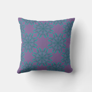Floral pattern on violet throw pillow