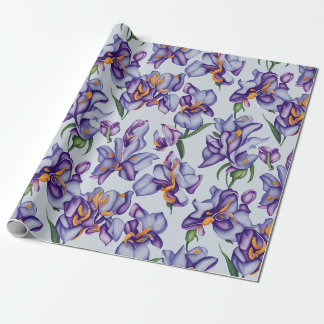 Floral Pattern Orchid Flowers Wrapping Paper
