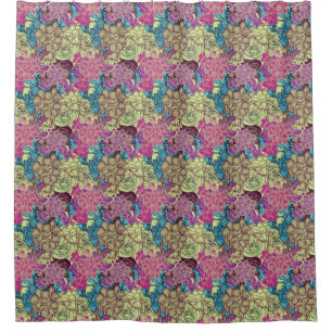 Floral Pattern Orchid Roses Yellow Green Purple 