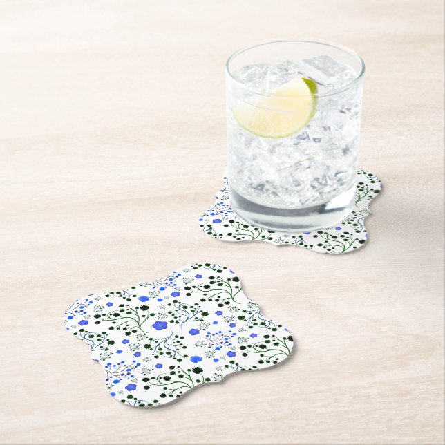 Floral pattern paper coaster (Insitu)