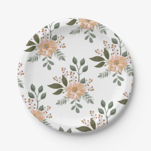 Floral Pattern Paper Plates